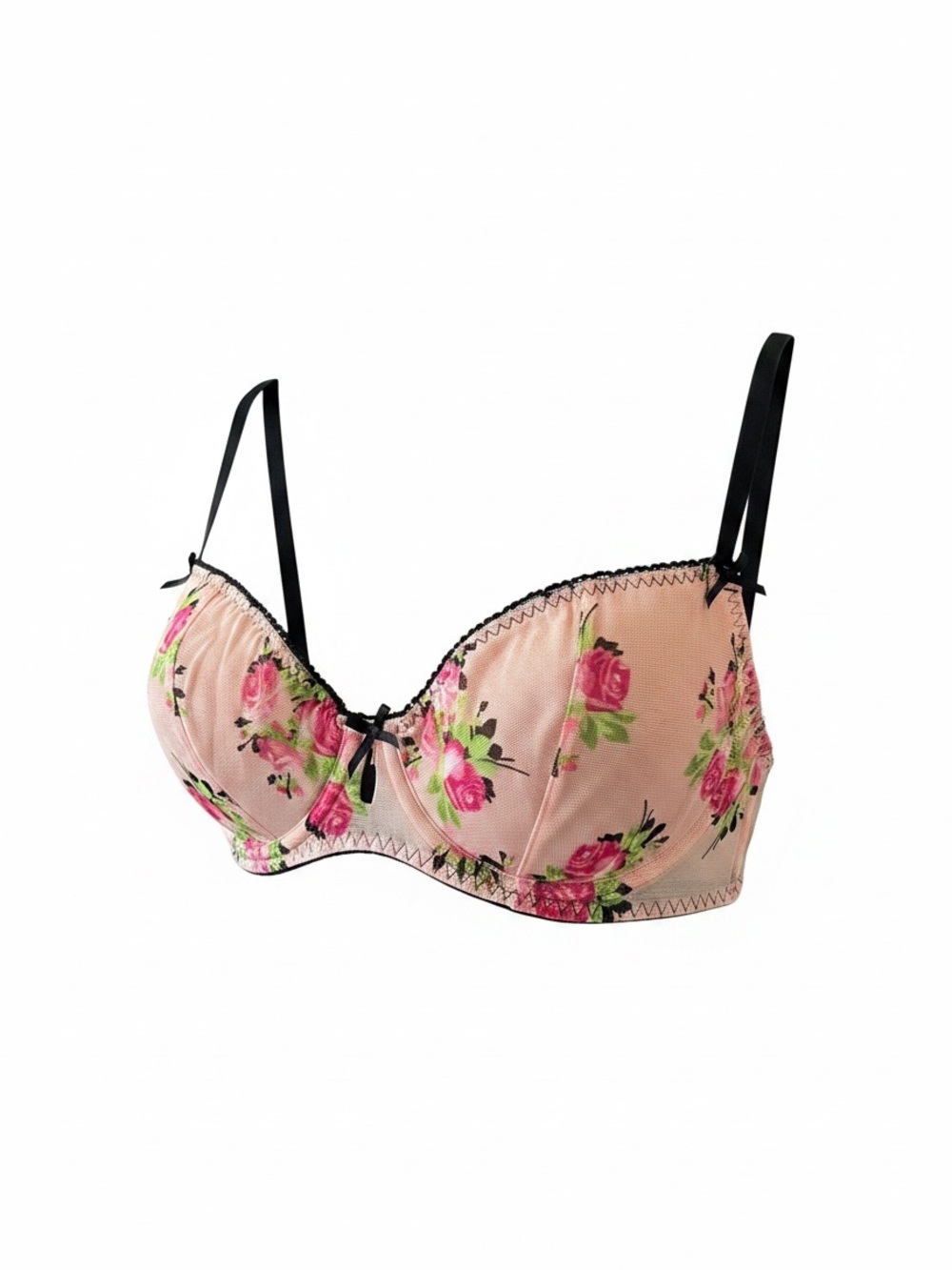 Betsey Johnson Signature Rose Print Bra 34C